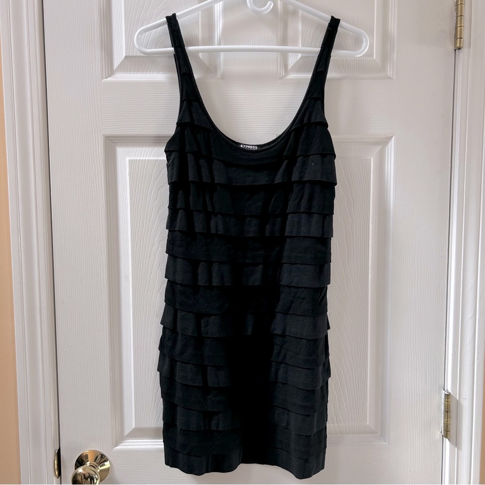 Express Size Small Ruffle Tank Tshirt Mini Dress